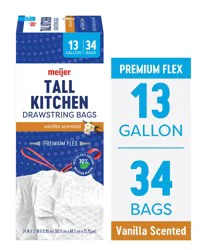 Meijer Mjr Kitchen Bags Pcr Flex Van 13gal 34ct