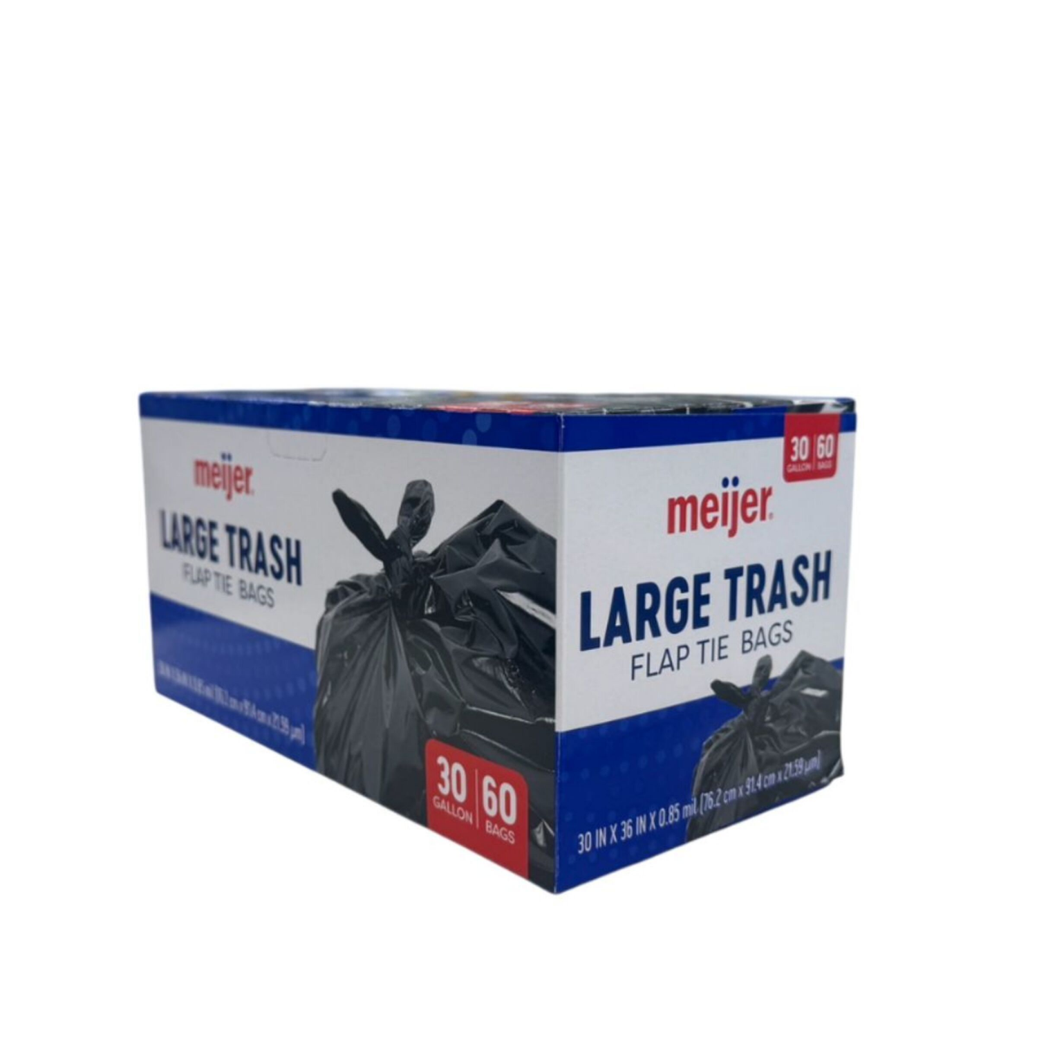 slide 7 of 8, MEIJER TRASH BAG FLAP TIE 30GAL 60CT, 30 gal, 60 ct