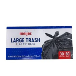Meijer Trash Bag Flap Tie 30gal 60ct