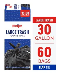 Meijer Trash Bag Flap Tie 30gal 60ct