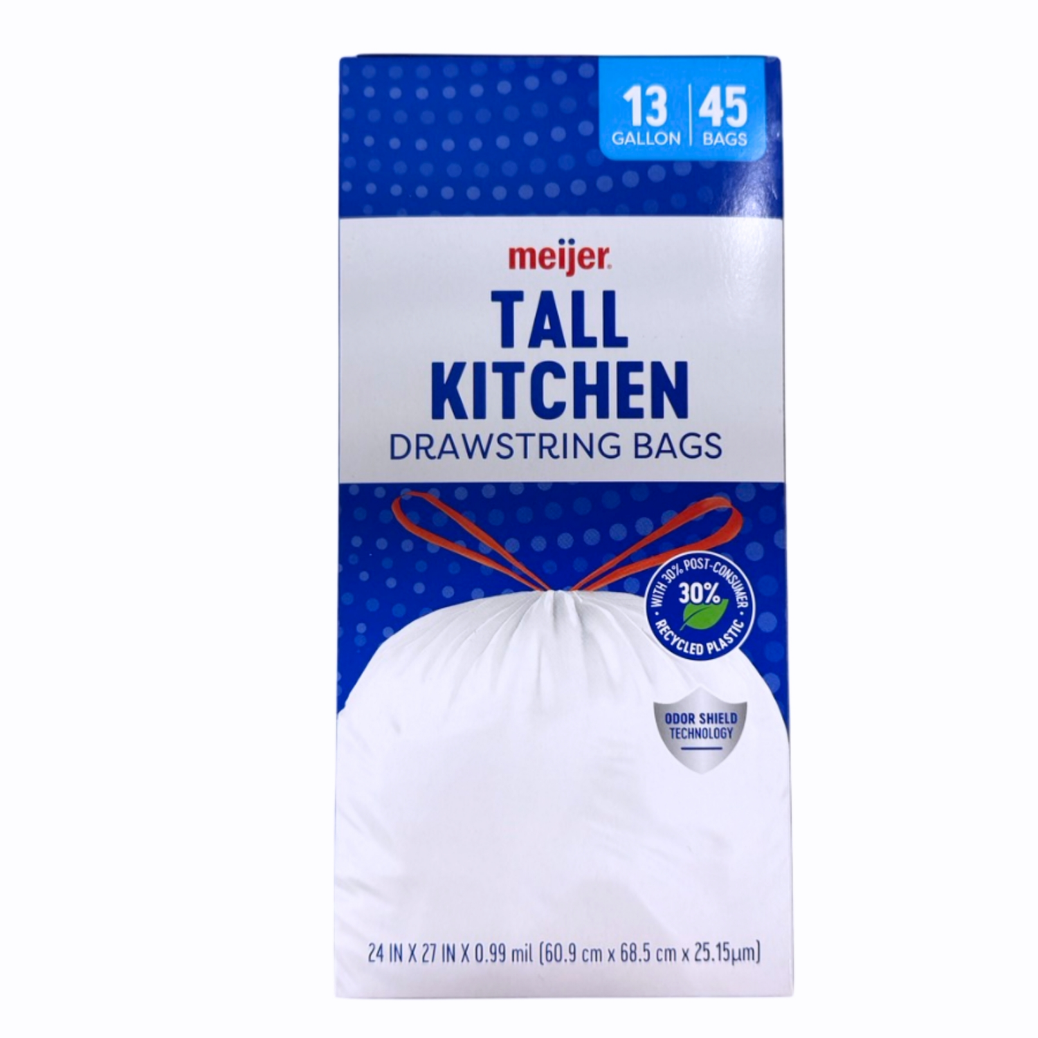 slide 2 of 8, Meijer MJR KITCH BAG UNSCTD+ODOR BLOCK 13G 45CT, 13 gram, 45 ct