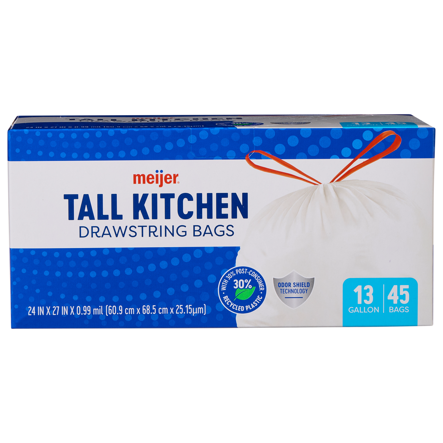 slide 4 of 8, Meijer MJR KITCH BAG UNSCTD+ODOR BLOCK 13G 45CT, 13 gram, 45 ct