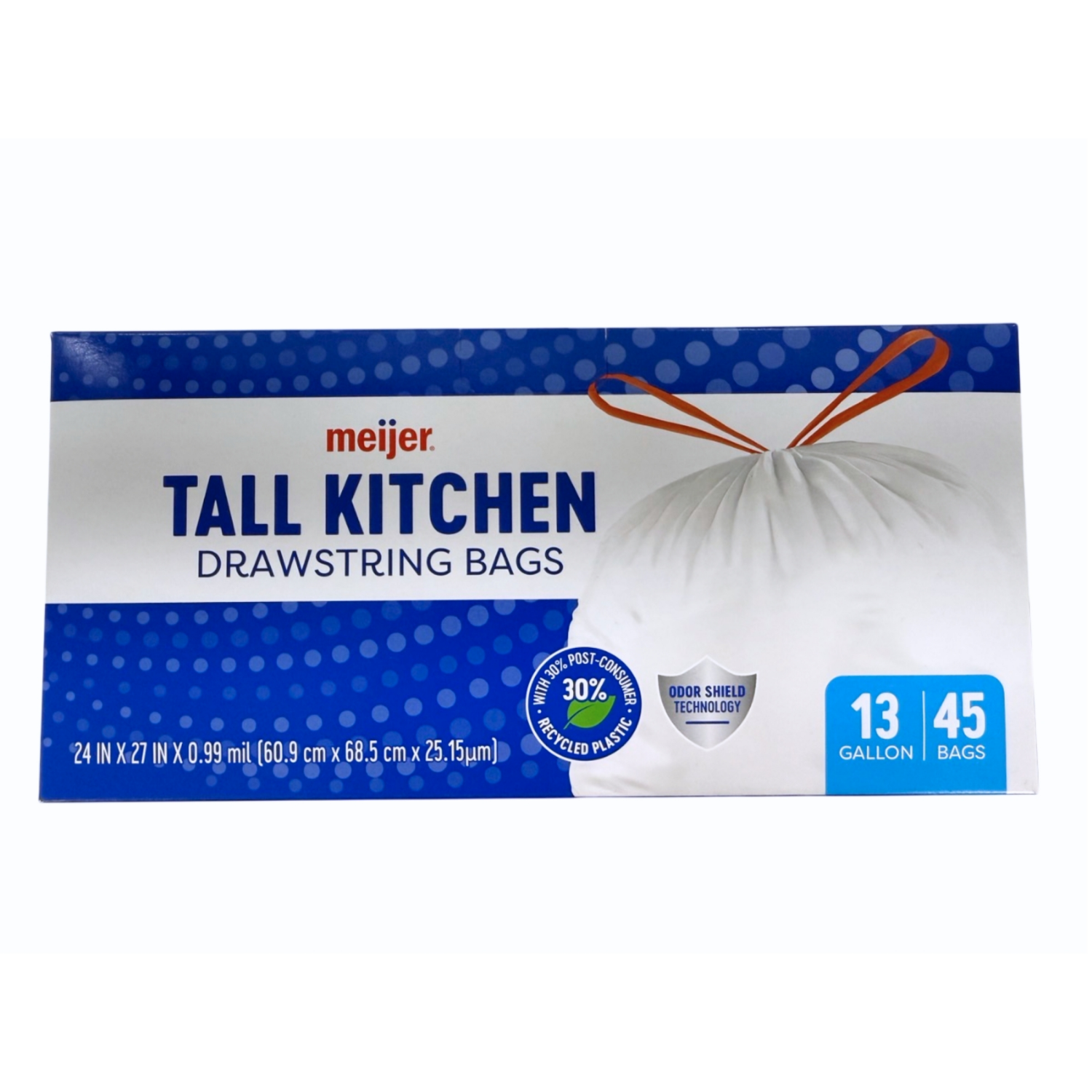 slide 1 of 8, Meijer MJR KITCH BAG UNSCTD+ODOR BLOCK 13G 45CT, 13 gram, 45 ct