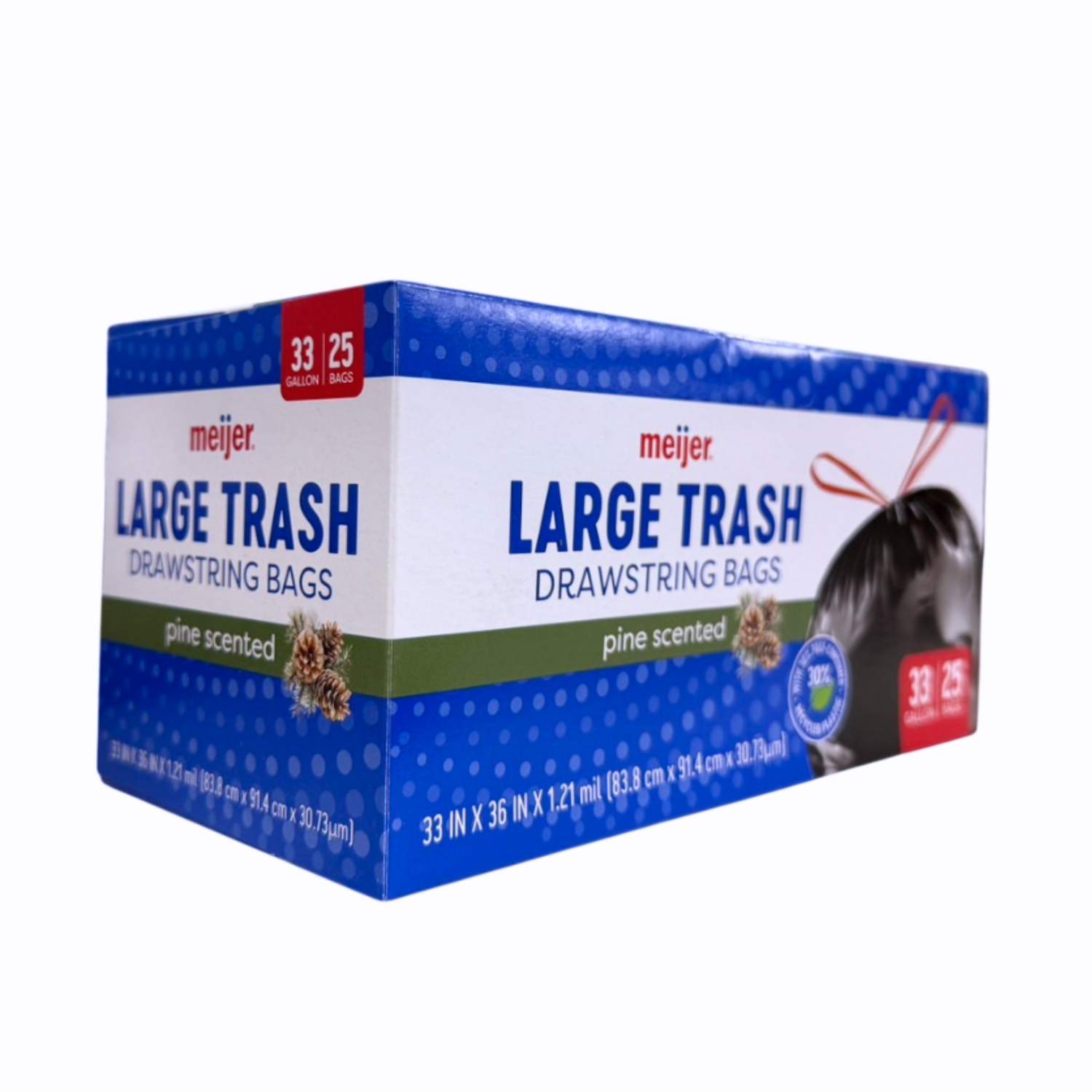 slide 6 of 8, Meijer Large Drawstring Trash Bags, Black, 33 Gal, 25 ct, 25 ct; 33 gal