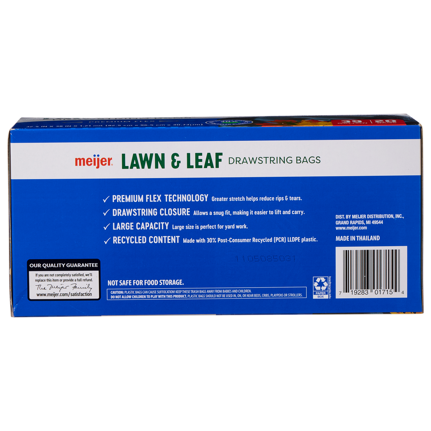 slide 2 of 8, Meijer MJR LAWN & LEAF BAG PCR FLEX 39GAL 20CT, 39 gal, 20 ct