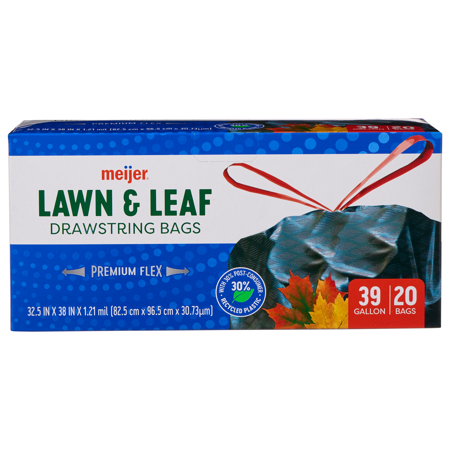 slide 4 of 8, Meijer MJR LAWN & LEAF BAG PCR FLEX 39GAL 20CT, 39 gal, 20 ct