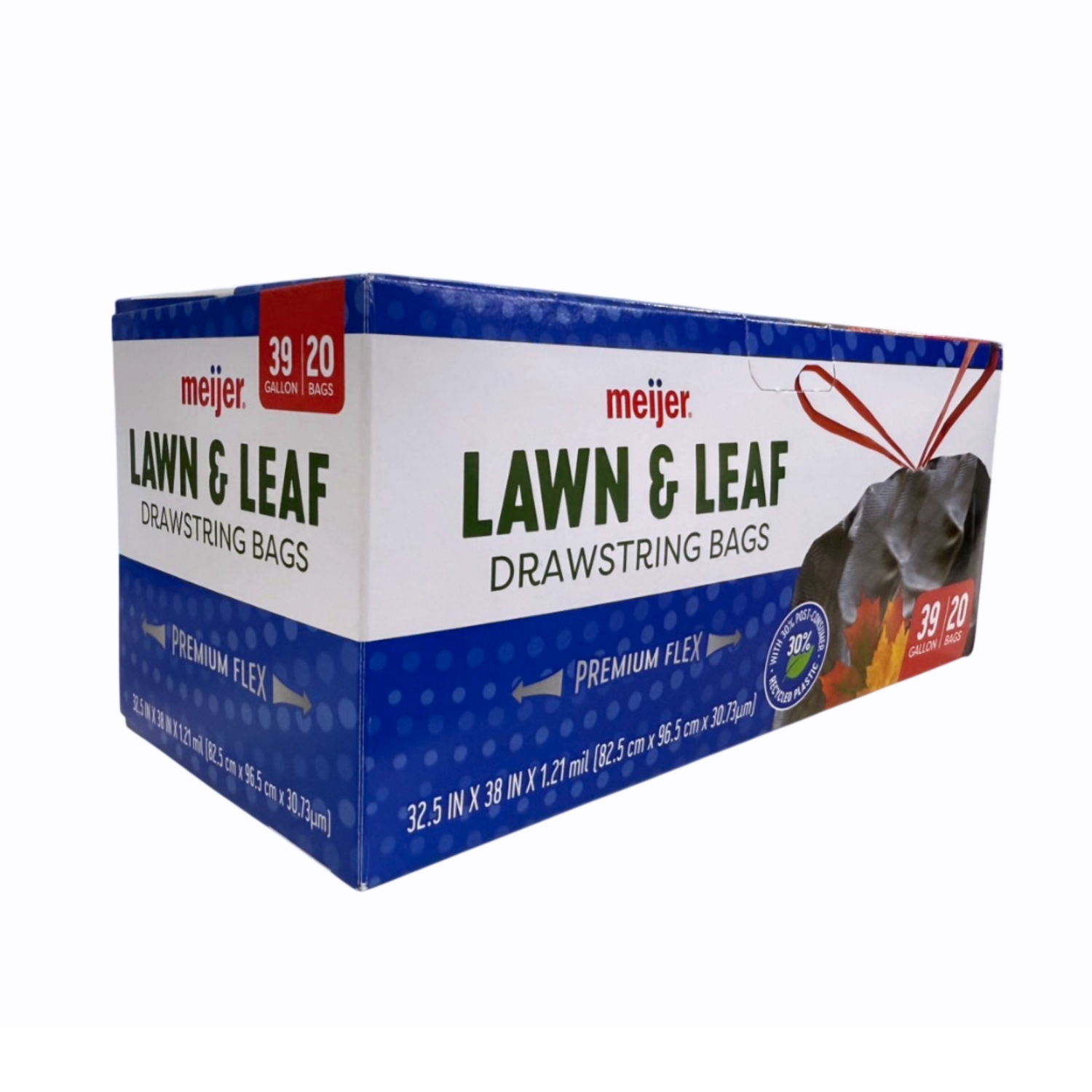 slide 6 of 8, Meijer MJR LAWN & LEAF BAG PCR FLEX 39GAL 20CT, 39 gal, 20 ct