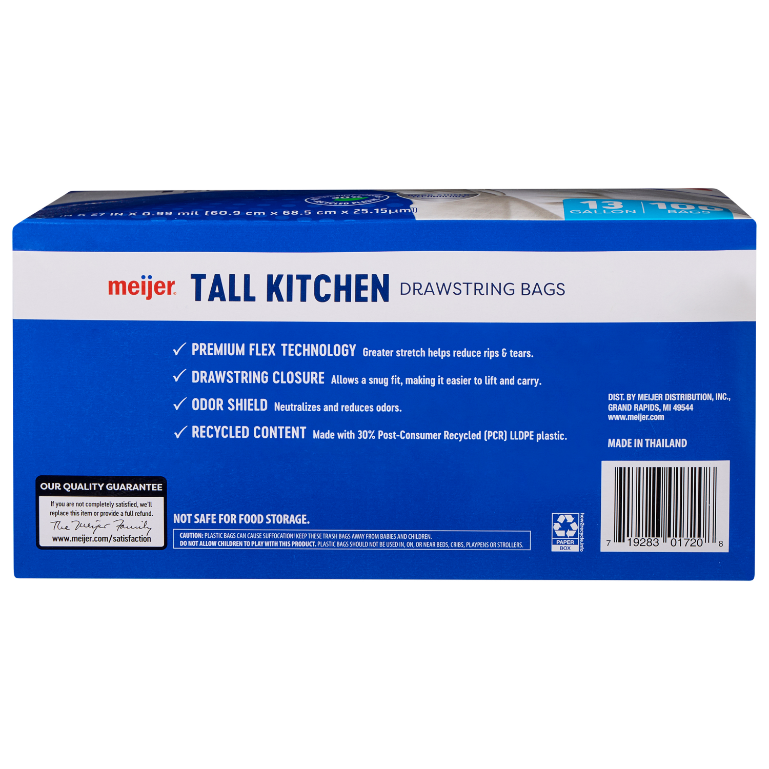 slide 2 of 3, Meijer MJR KITCH MEGAFLX UNSC-ODR BLK 13G 100CT, 13 gram, 100 ct