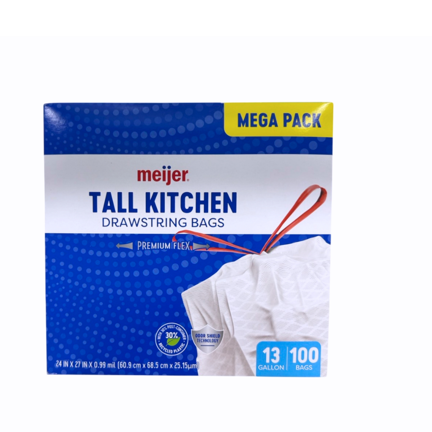 slide 2 of 8, Meijer MJR KITCH MEGAFLX UNSC-ODR BLK 13G 100CT, 13 gram, 100 ct