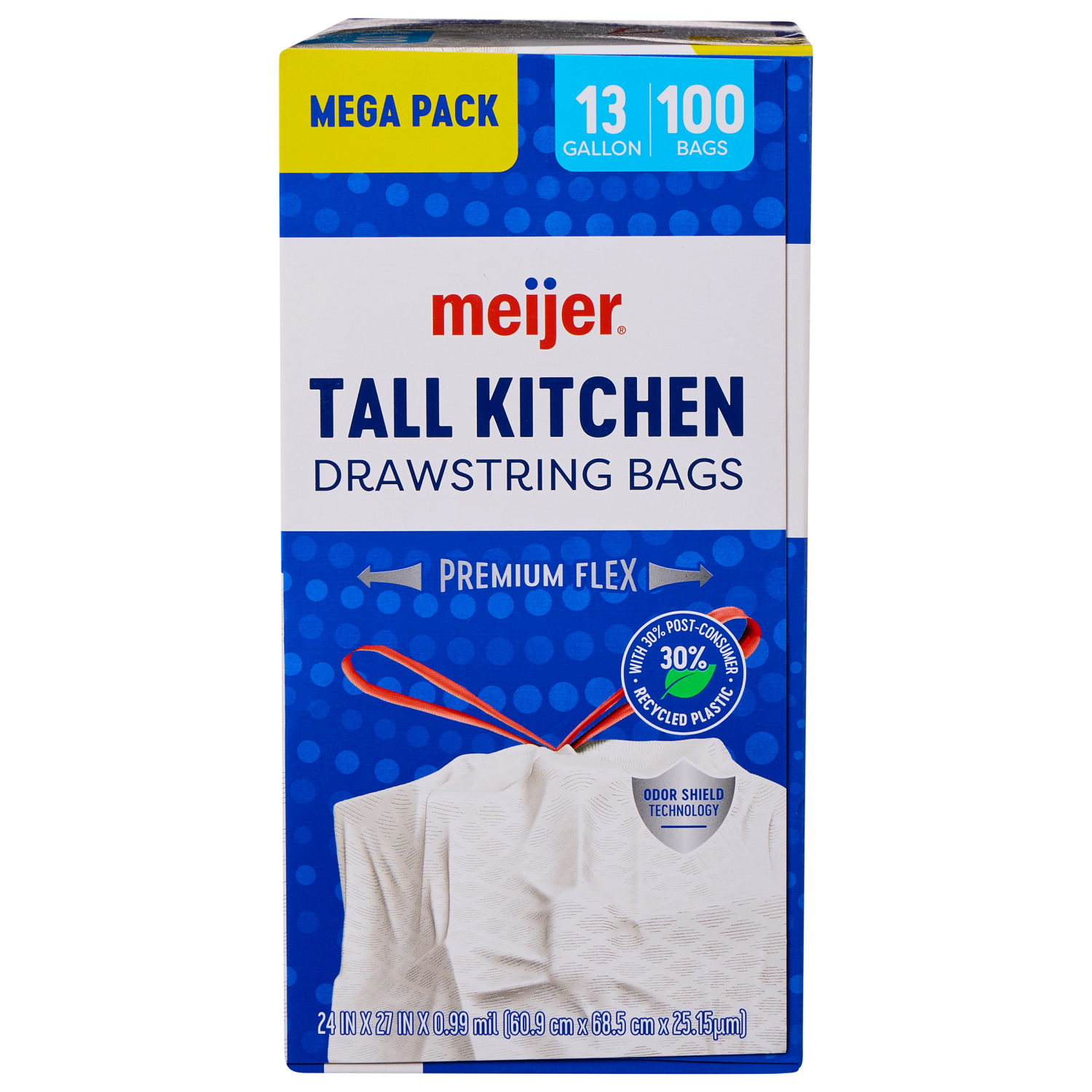 slide 4 of 8, Meijer MJR KITCH MEGAFLX UNSC-ODR BLK 13G 100CT, 13 gram, 100 ct