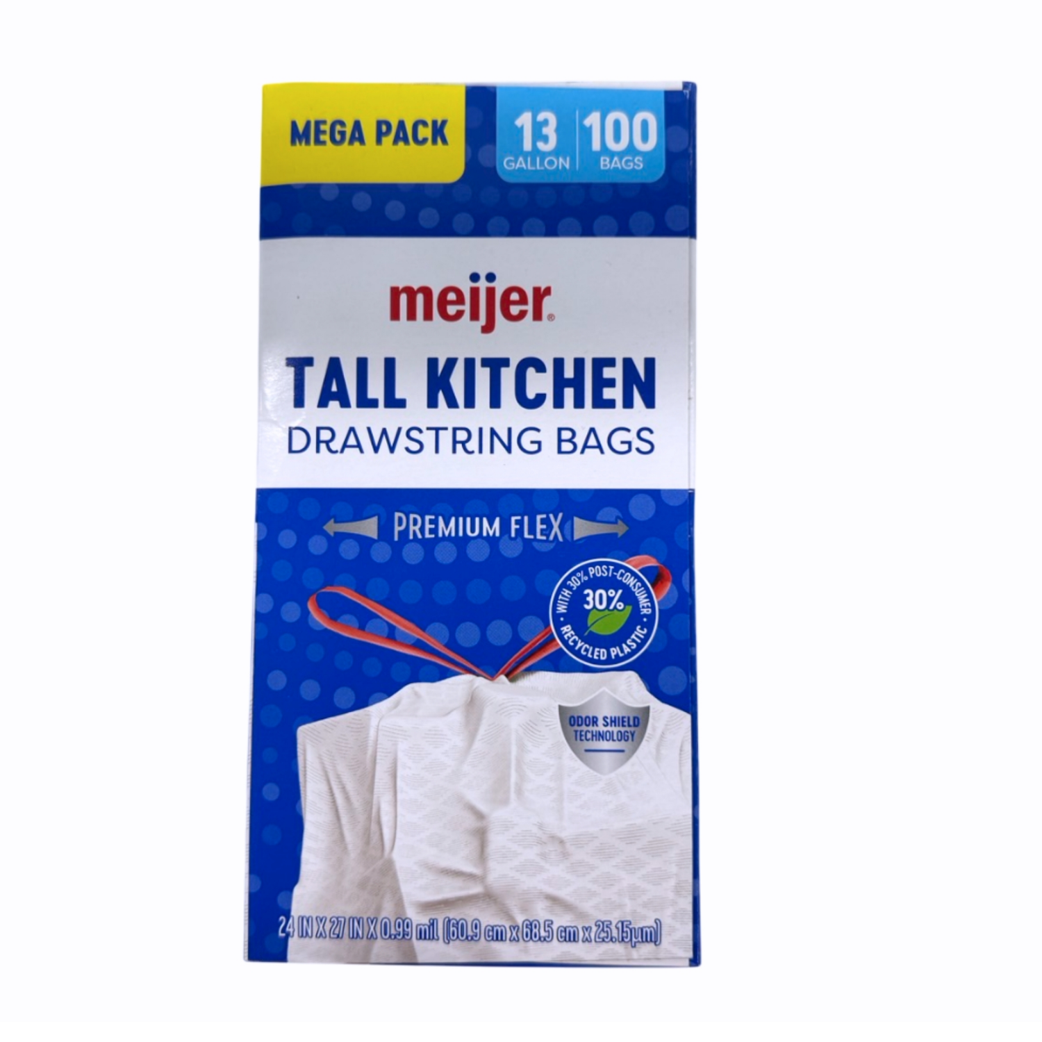 slide 4 of 8, Meijer MJR KITCH MEGAFLX UNSC-ODR BLK 13G 100CT, 13 gram, 100 ct