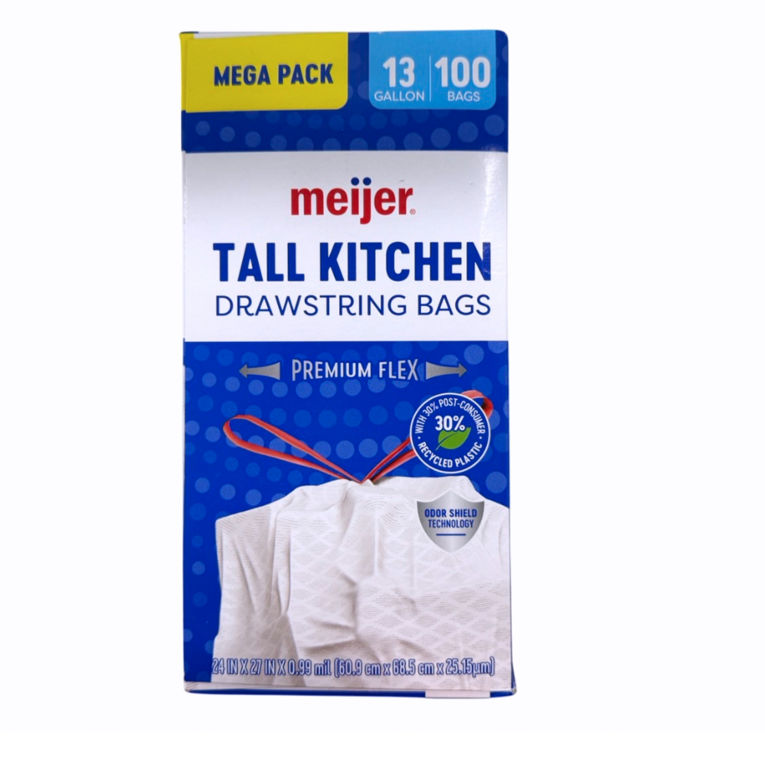 slide 5 of 8, Meijer MJR KITCH MEGAFLX UNSC-ODR BLK 13G 100CT, 13 gram, 100 ct