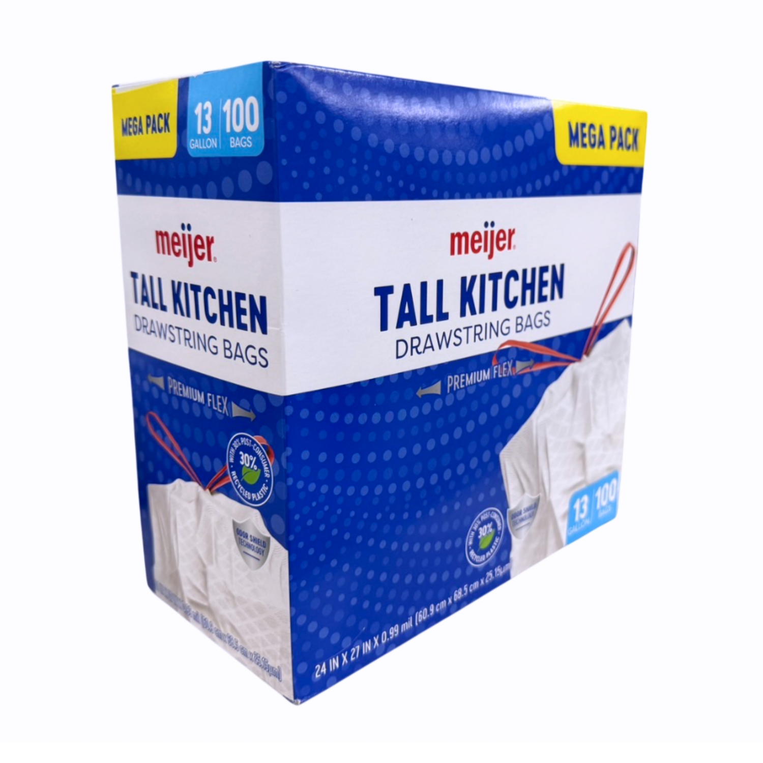 slide 6 of 8, Meijer MJR KITCH MEGAFLX UNSC-ODR BLK 13G 100CT, 13 gram, 100 ct