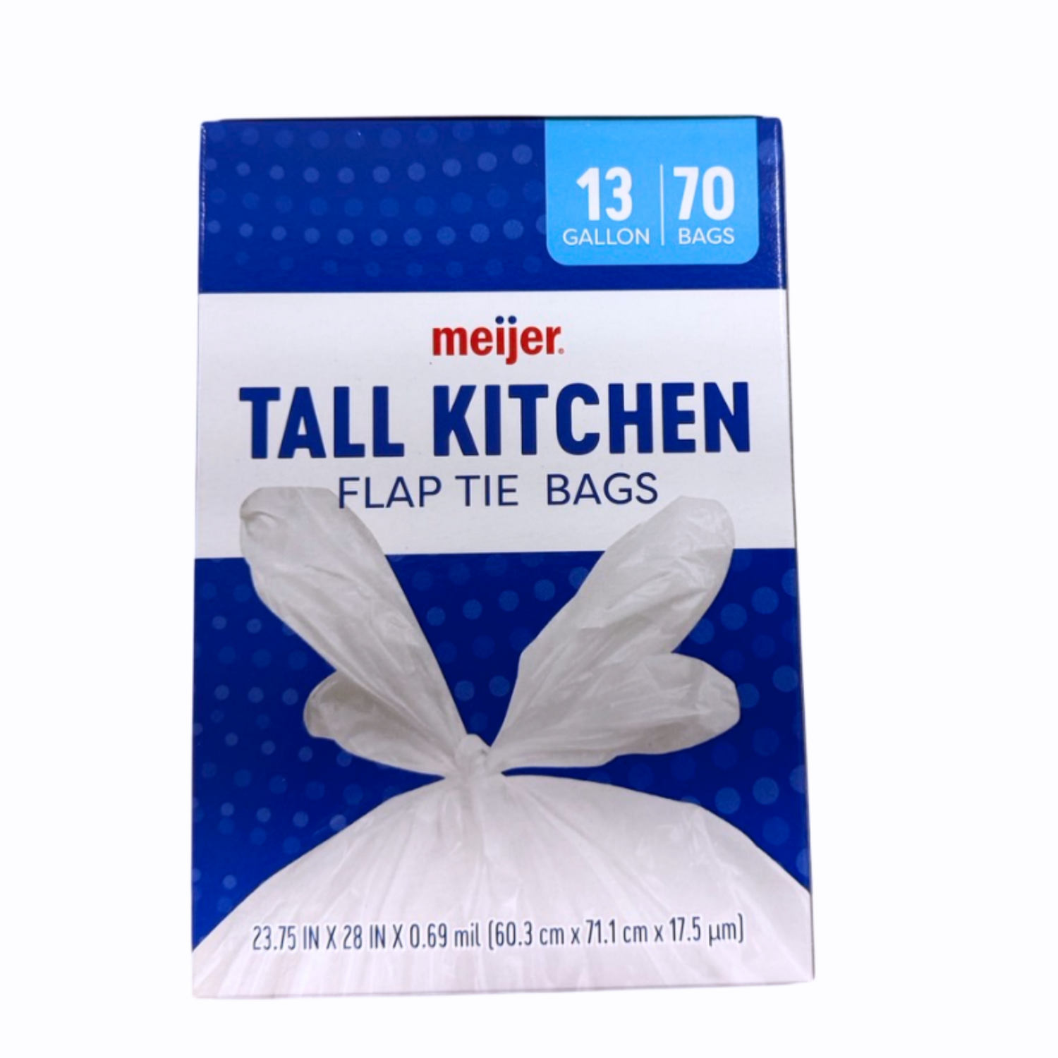 slide 2 of 8, Meijer Tall Kitchen Flap Tie Bags, 13 Gallon, 70 Ct, 70 ct; 13 gal