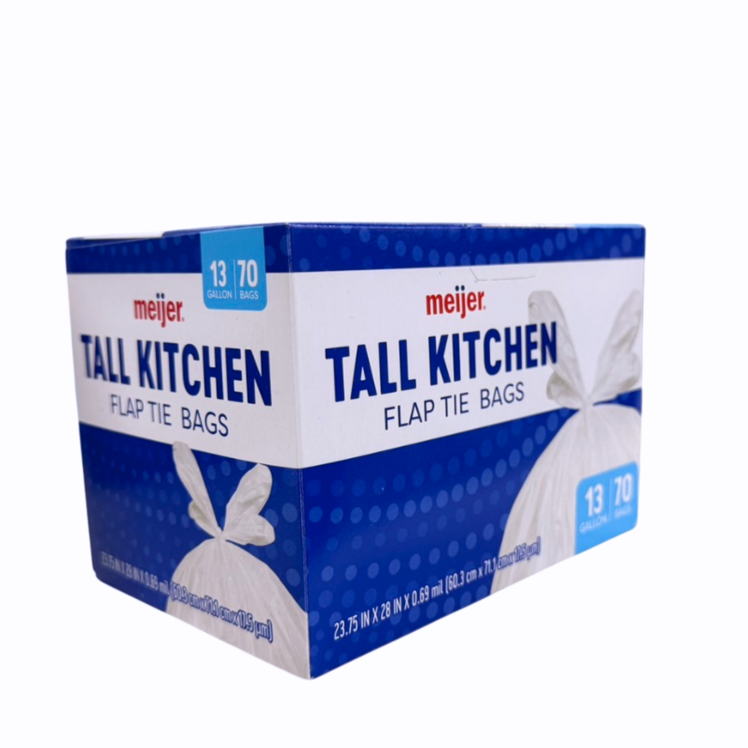 slide 6 of 8, Meijer Tall Kitchen Flap Tie Bags, 13 Gallon, 70 Ct, 70 ct; 13 gal
