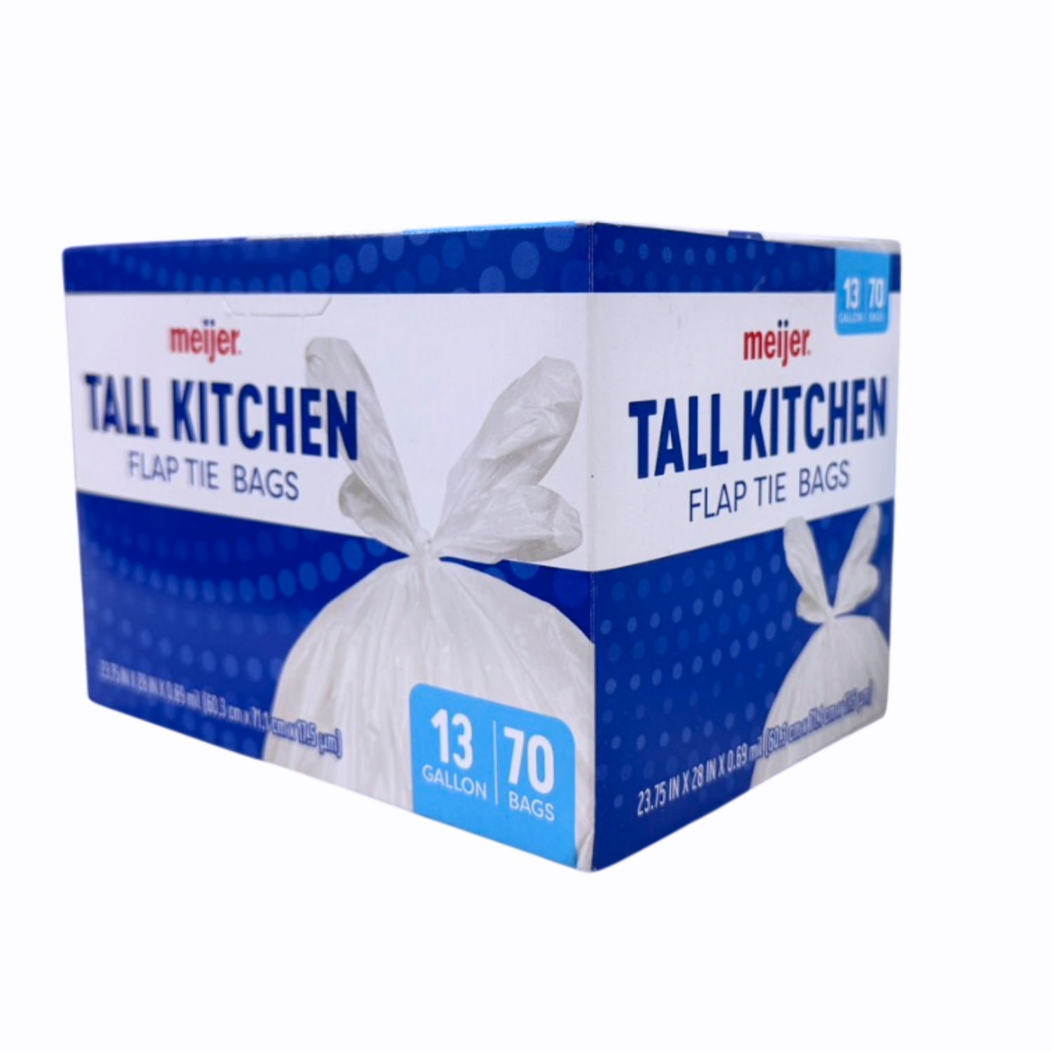 slide 7 of 8, Meijer Tall Kitchen Flap Tie Bags, 13 Gallon, 70 Ct, 70 ct; 13 gal