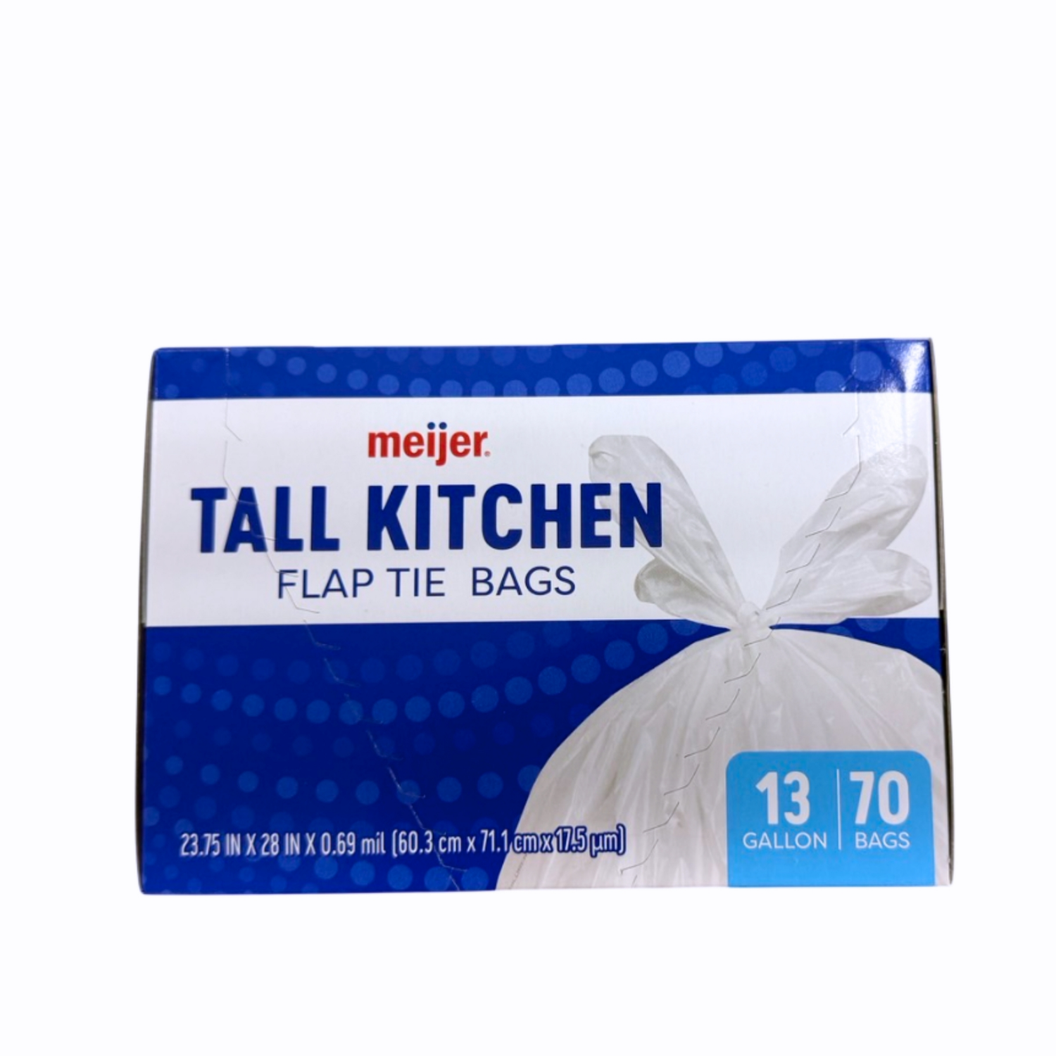 slide 8 of 8, Meijer Tall Kitchen Flap Tie Bags, 13 Gallon, 70 Ct, 70 ct; 13 gal