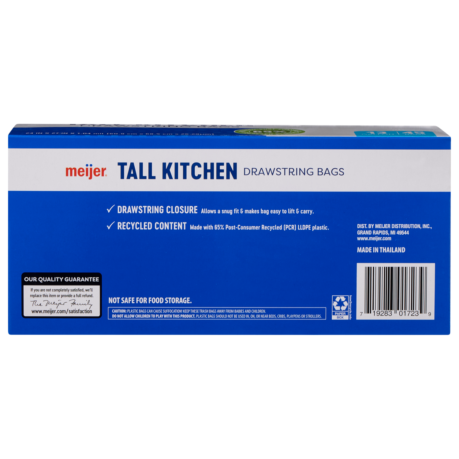 slide 2 of 8, MEIJER SUSTNBL KITCHEN BAG 13GAL 45CT, 45 ct; 13 gal