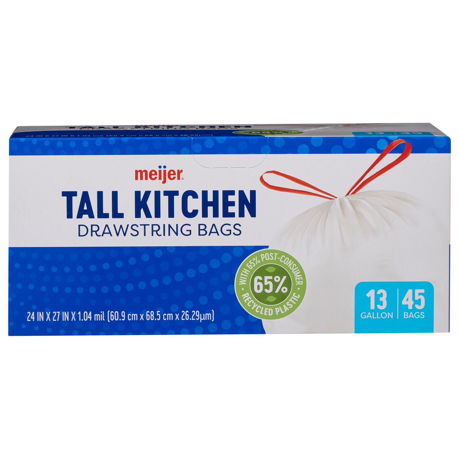 slide 4 of 8, MEIJER SUSTNBL KITCHEN BAG 13GAL 45CT, 45 ct; 13 gal