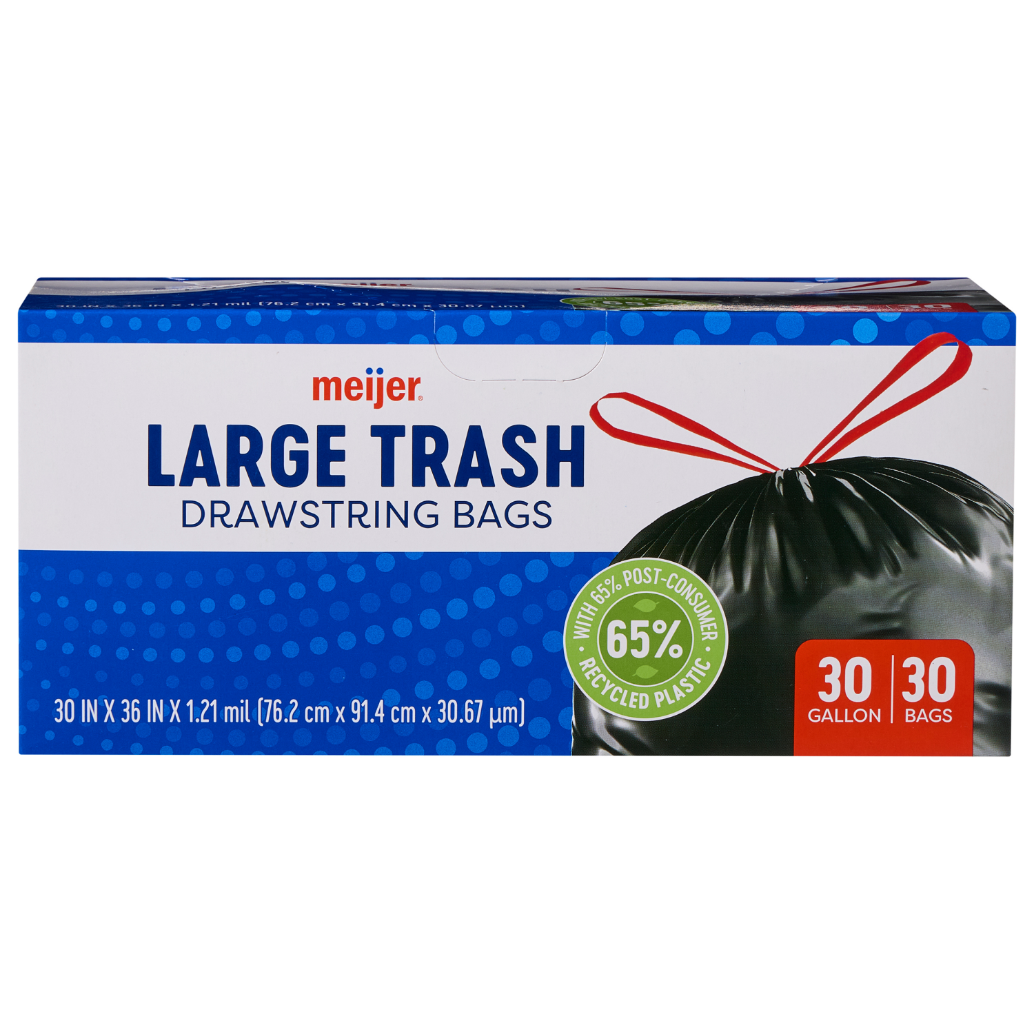 slide 4 of 8, MEIJER SUSTNBL TRASH BAG 30GAL 30CT, 30 gal, 30 ct