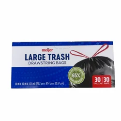 MEIJER SUSTNBL TRASH BAG 30GAL 30CT