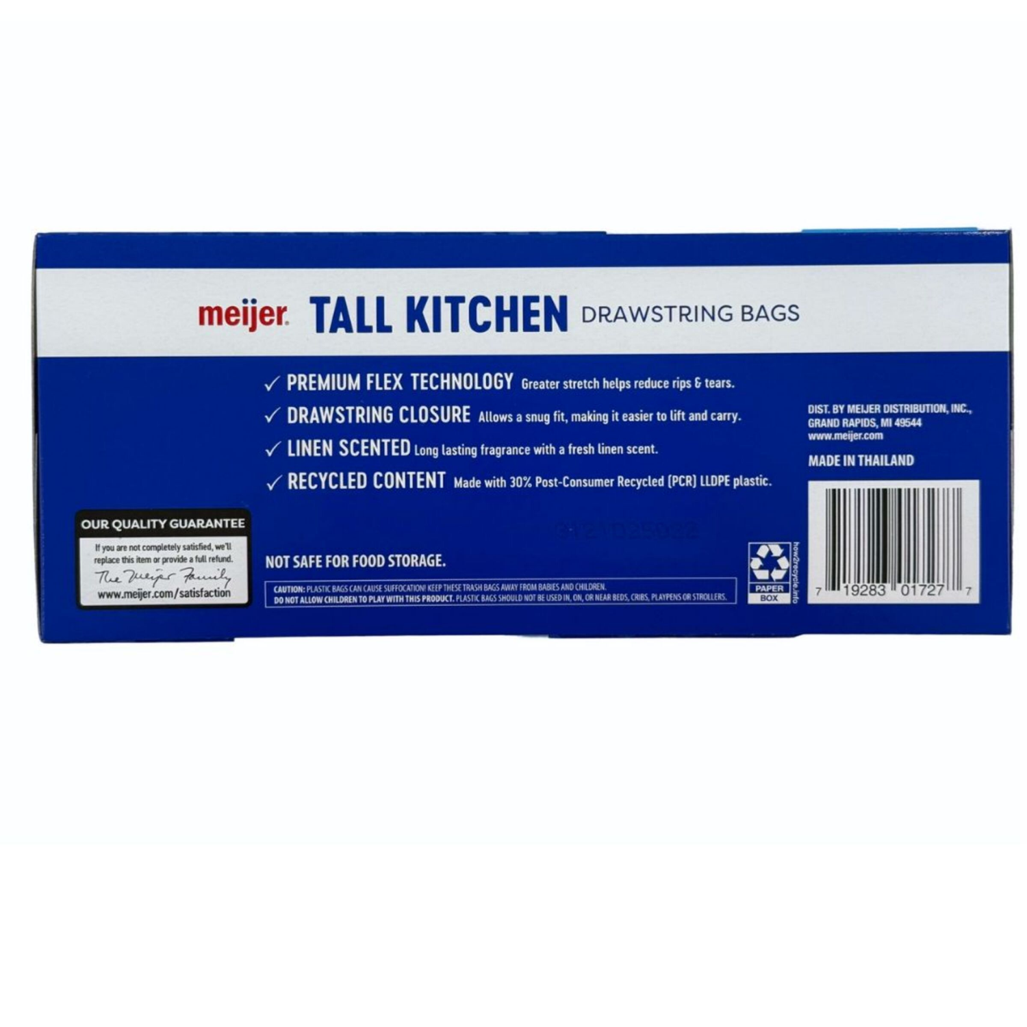 slide 3 of 8, Meijer MJR KITCH BAG FLEX FR LINEN 13GAL 34CT, 34 ct; 13 gal