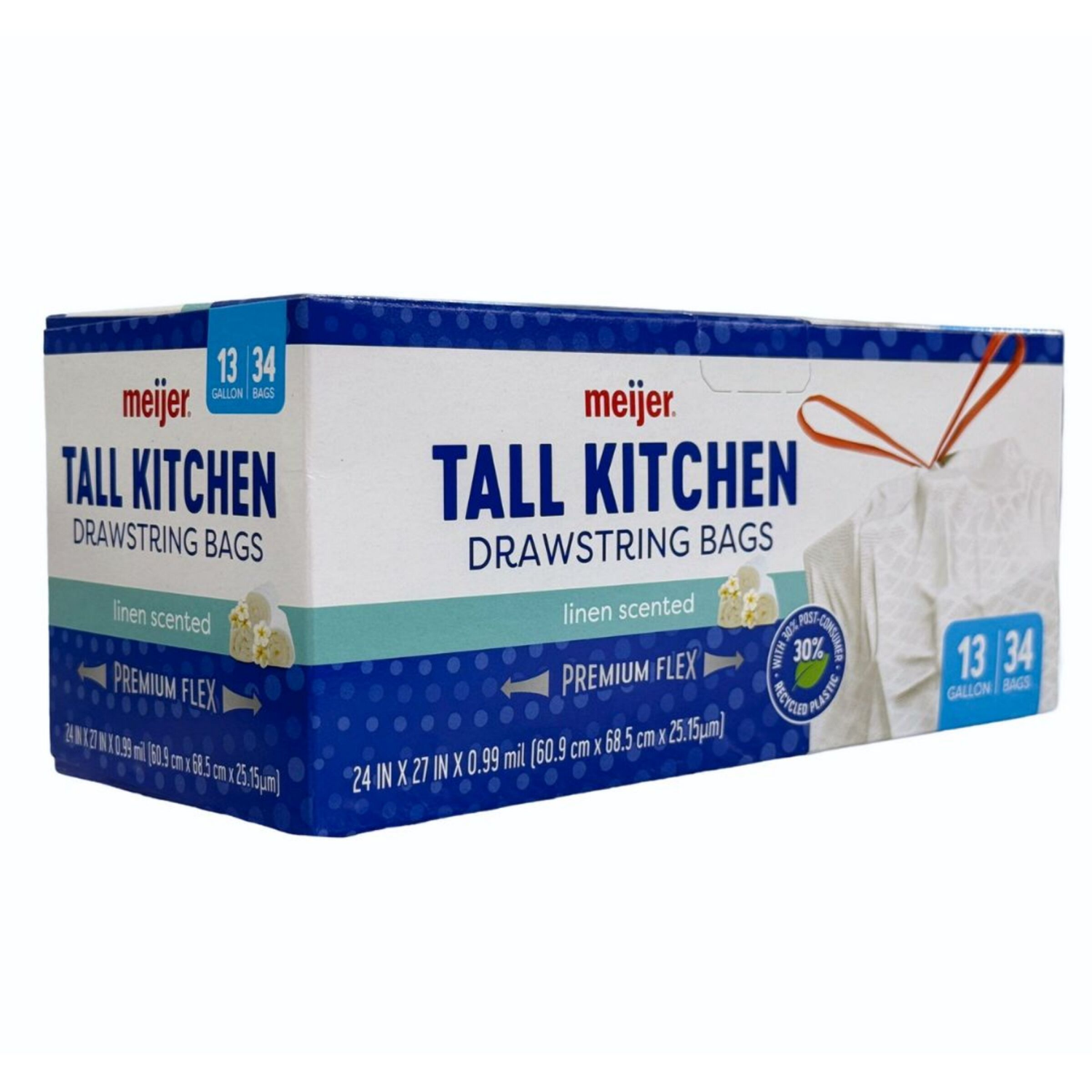 slide 6 of 8, Meijer MJR KITCH BAG FLEX FR LINEN 13GAL 34CT, 34 ct; 13 gal