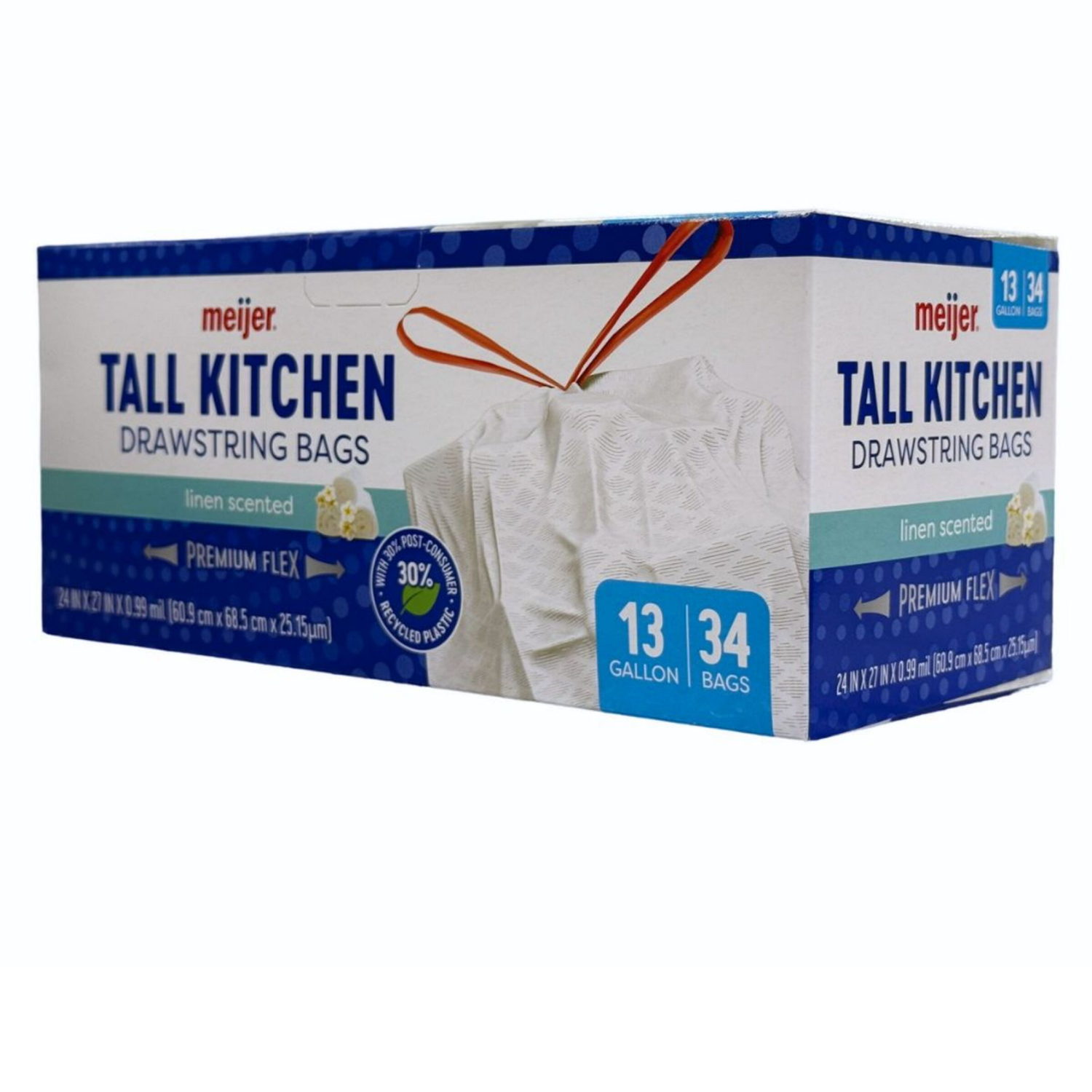 slide 7 of 8, Meijer MJR KITCH BAG FLEX FR LINEN 13GAL 34CT, 34 ct; 13 gal