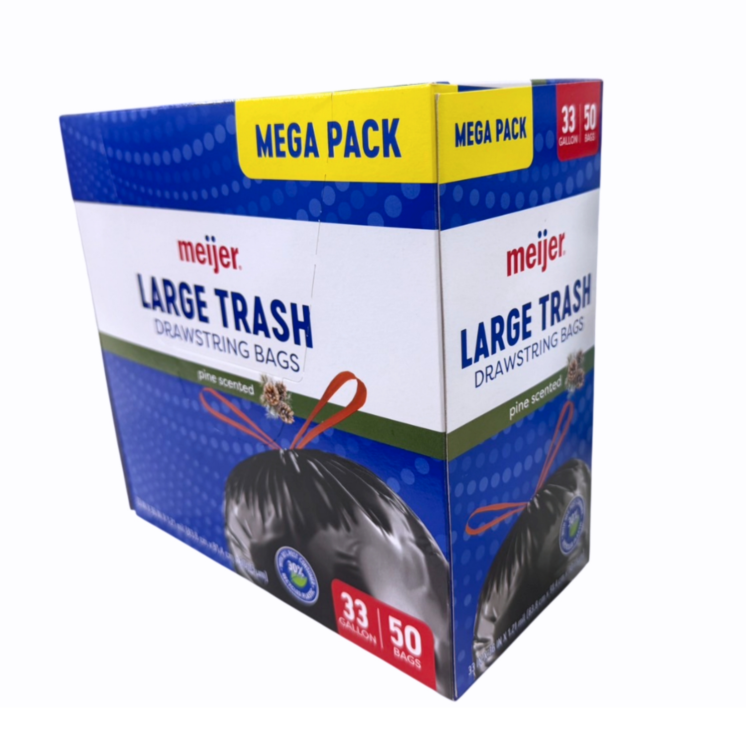 slide 7 of 8, MEIJER TRASH BAG PINE 33GAL 50CT, 33 gal, 50 ct