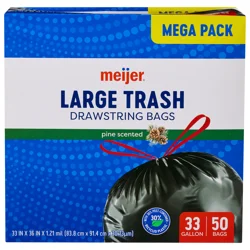 MEIJER TRASH BAG PINE 33GAL 50CT