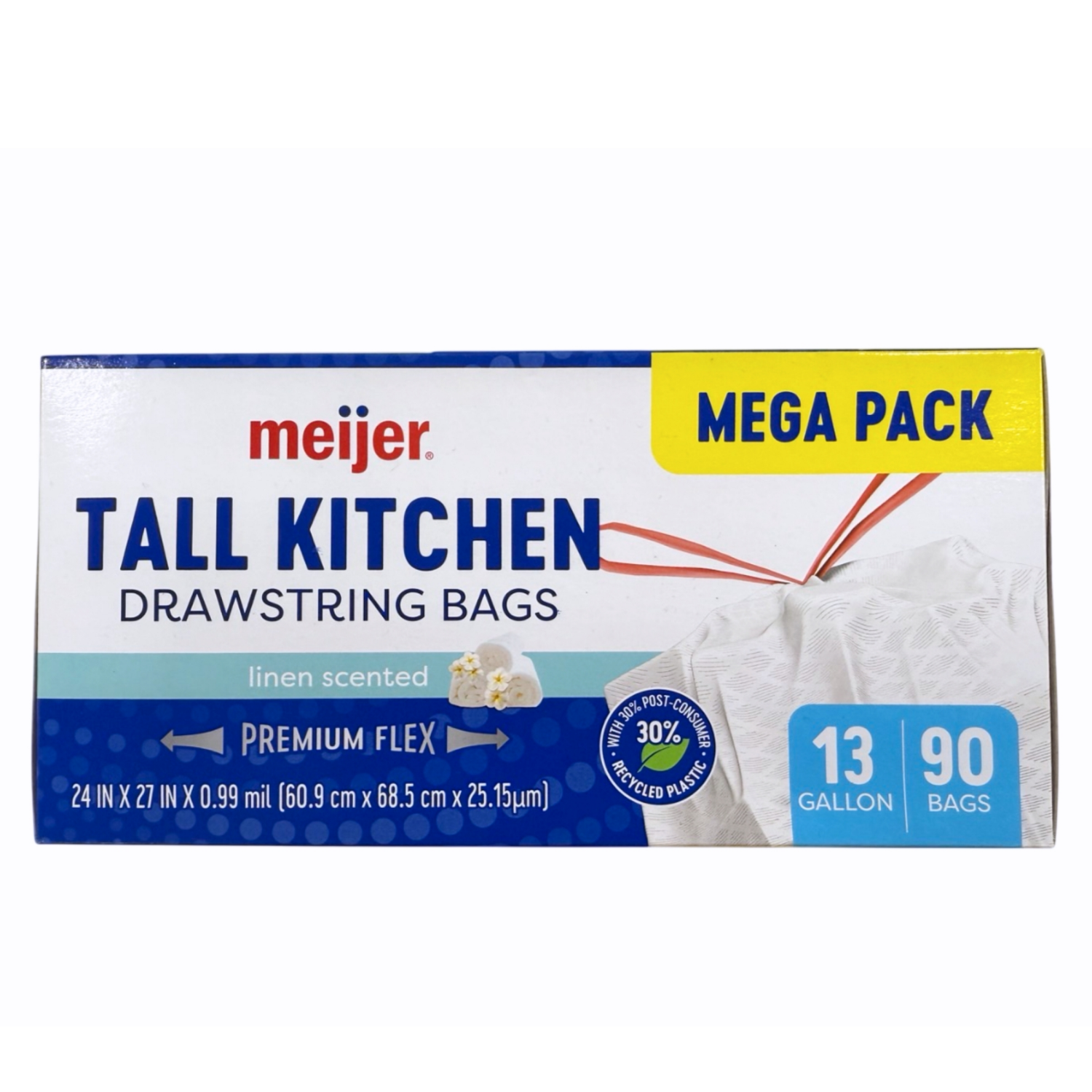 slide 8 of 8, Meijer Kitch Bag Flx Fr Linen 13g 90ct, 13 gram, 90 ct