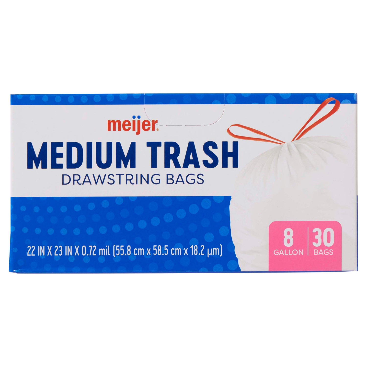 slide 2 of 8, Meijer Medium Drawstring Trash Bags, 8 Gallon, 30 ct, 8 gal, 30 ct