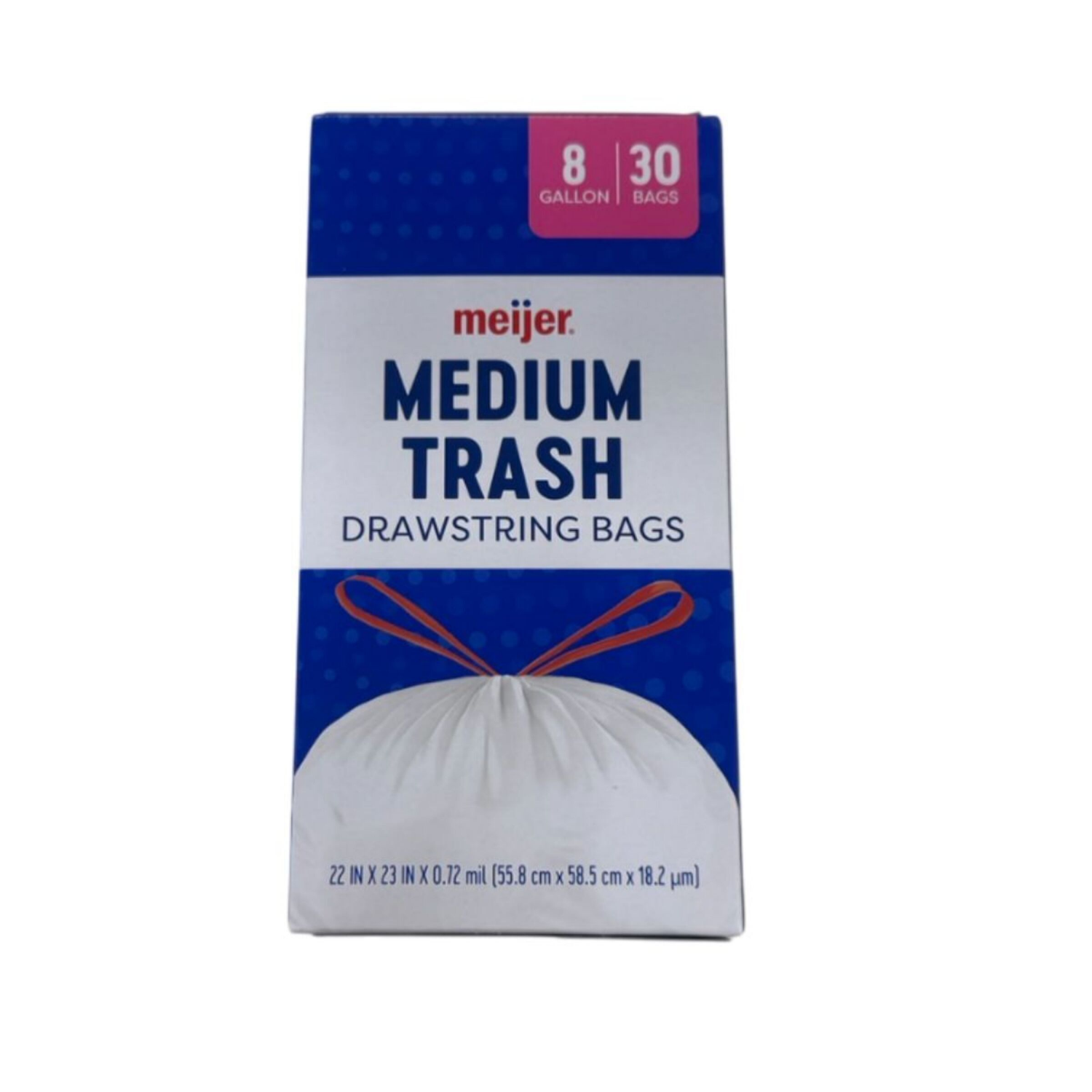slide 2 of 8, Meijer Medium Drawstring Trash Bags, 8 Gallon, 30 Ct, 8 gal, 30 ct