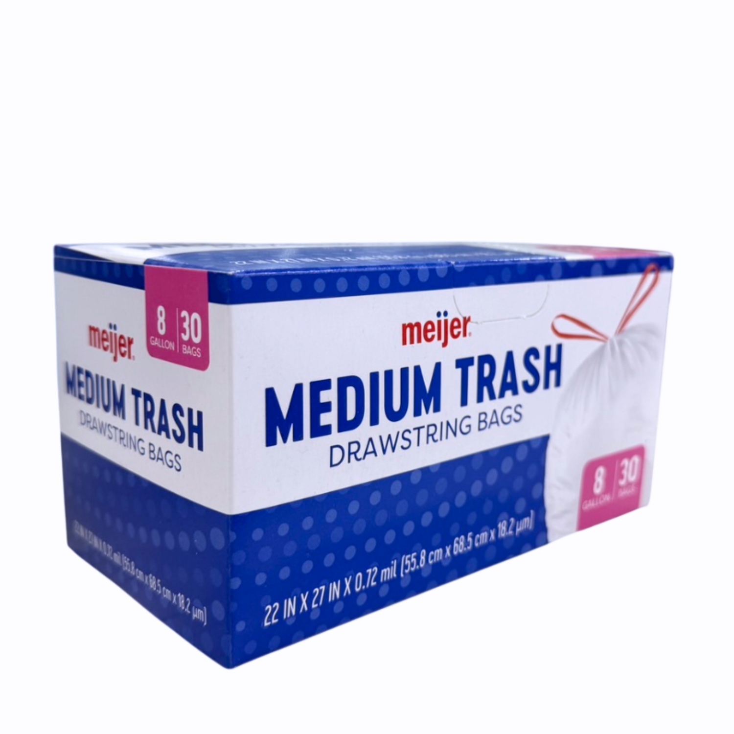 slide 6 of 8, Meijer Medium Drawstring Trash Bags, 8 Gallon, 30 ct, 8 gal, 30 ct