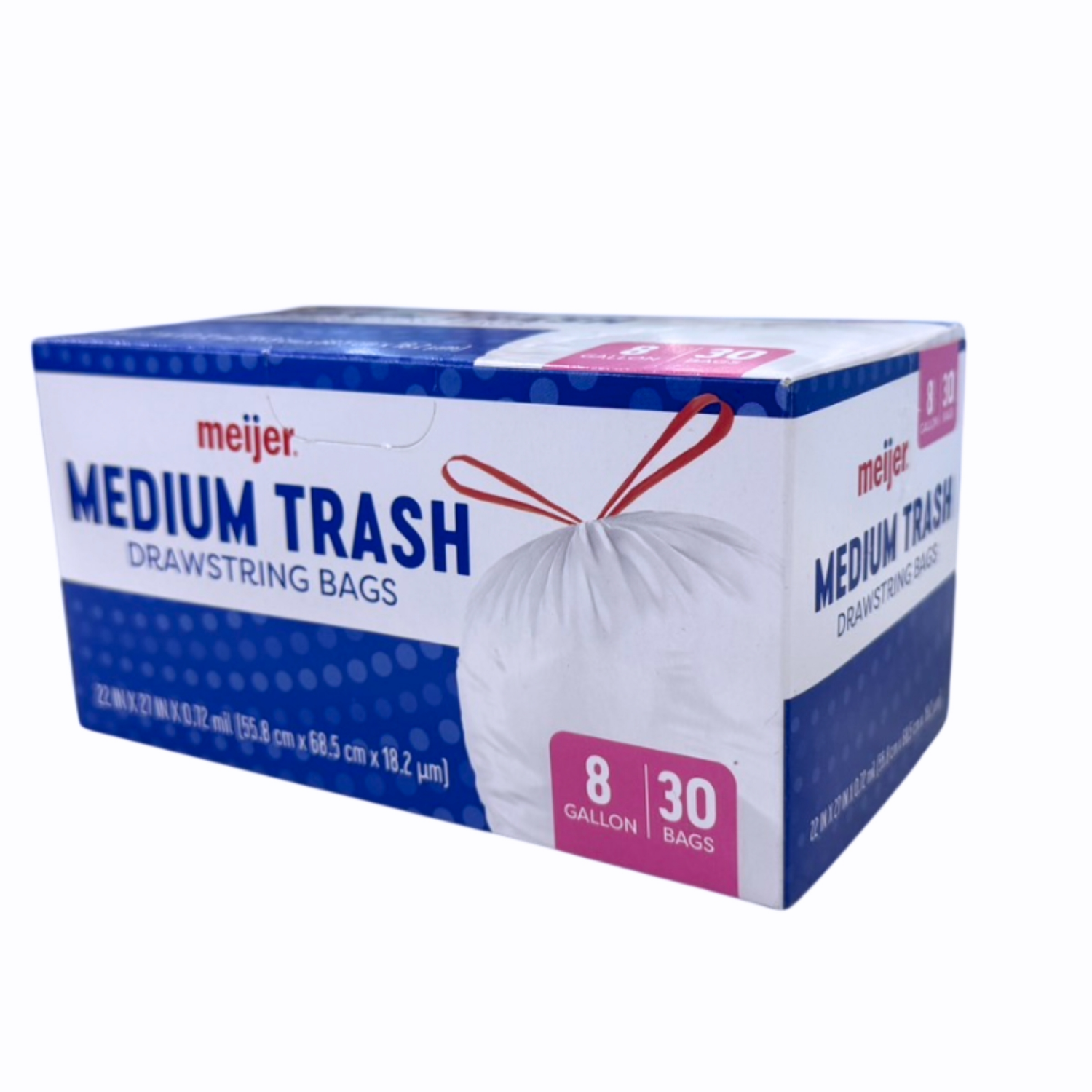 slide 7 of 8, Meijer Medium Drawstring Trash Bags, 8 Gallon, 30 ct, 8 gal, 30 ct