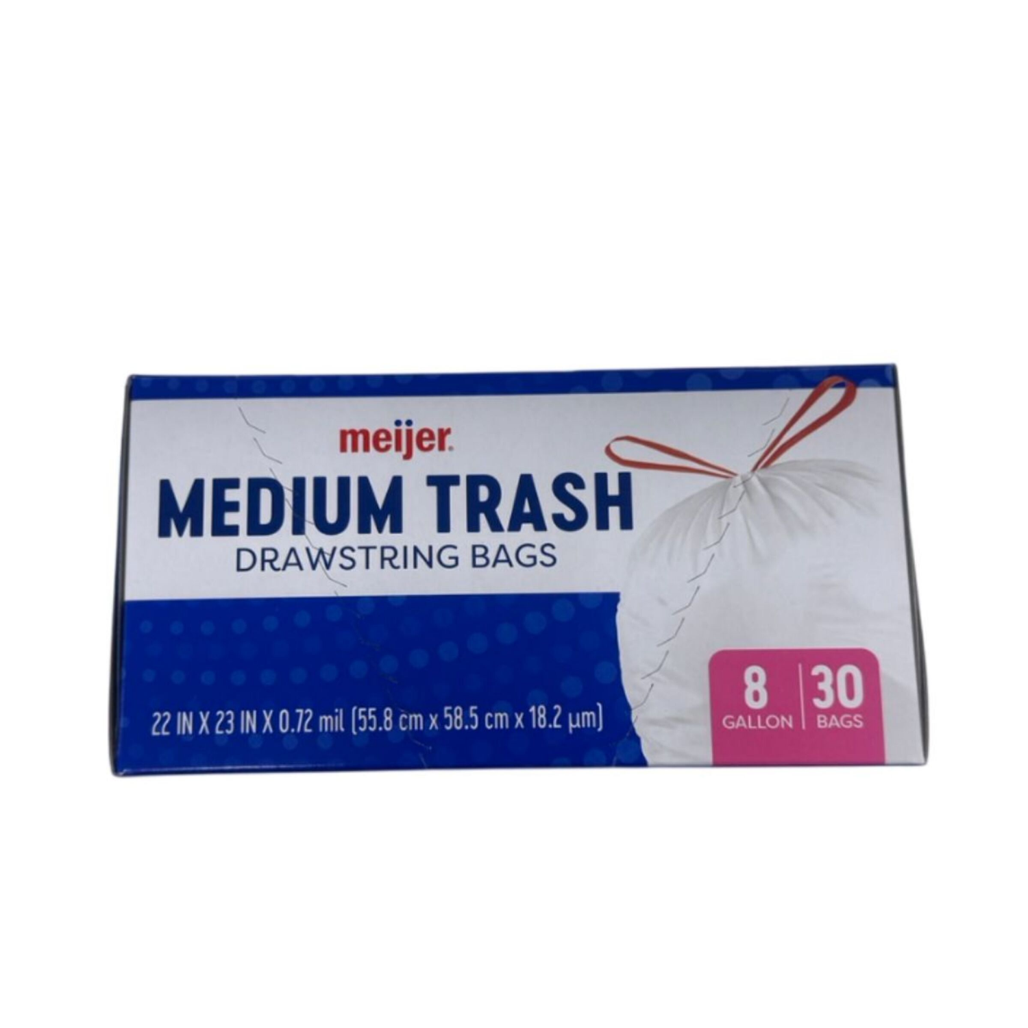 slide 8 of 8, Meijer Medium Drawstring Trash Bags, 8 Gallon, 30 Ct, 8 gal, 30 ct