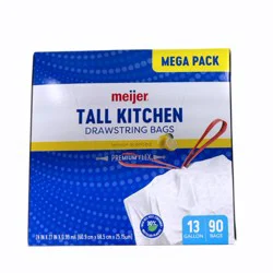 Meijer Premium Flex Lemon Scented Kitchen Bags, 13 Gallon, 90 Ct