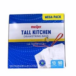 Meijer Premium Flex Lemon Scented Kitchen Bags, 13 Gallon, 90 Ct