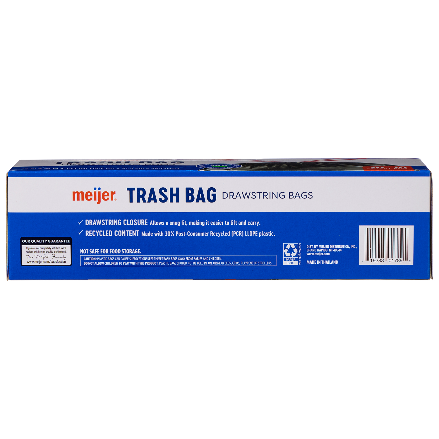 slide 2 of 8, MEIJER TRASH BAG 30GAL 10CT, 10 ct; 30 gal