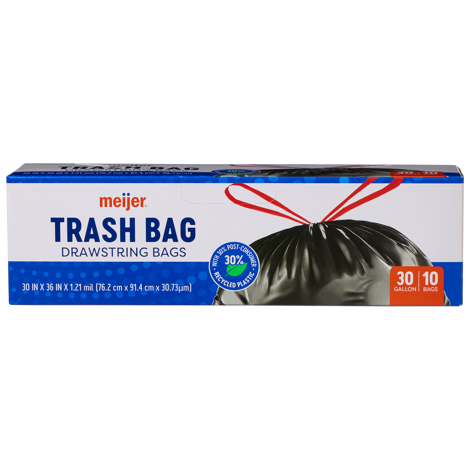 slide 4 of 8, MEIJER TRASH BAG 30GAL 10CT, 10 ct; 30 gal