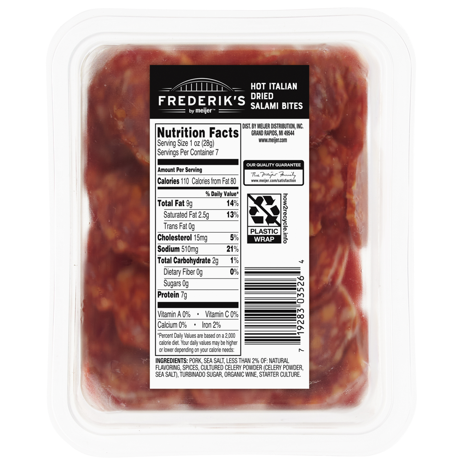 slide 2 of 2, FREDERIKS BY MEIJER Frederik's by Meijer Hot Italian Dried Salami Bites, 7 oz