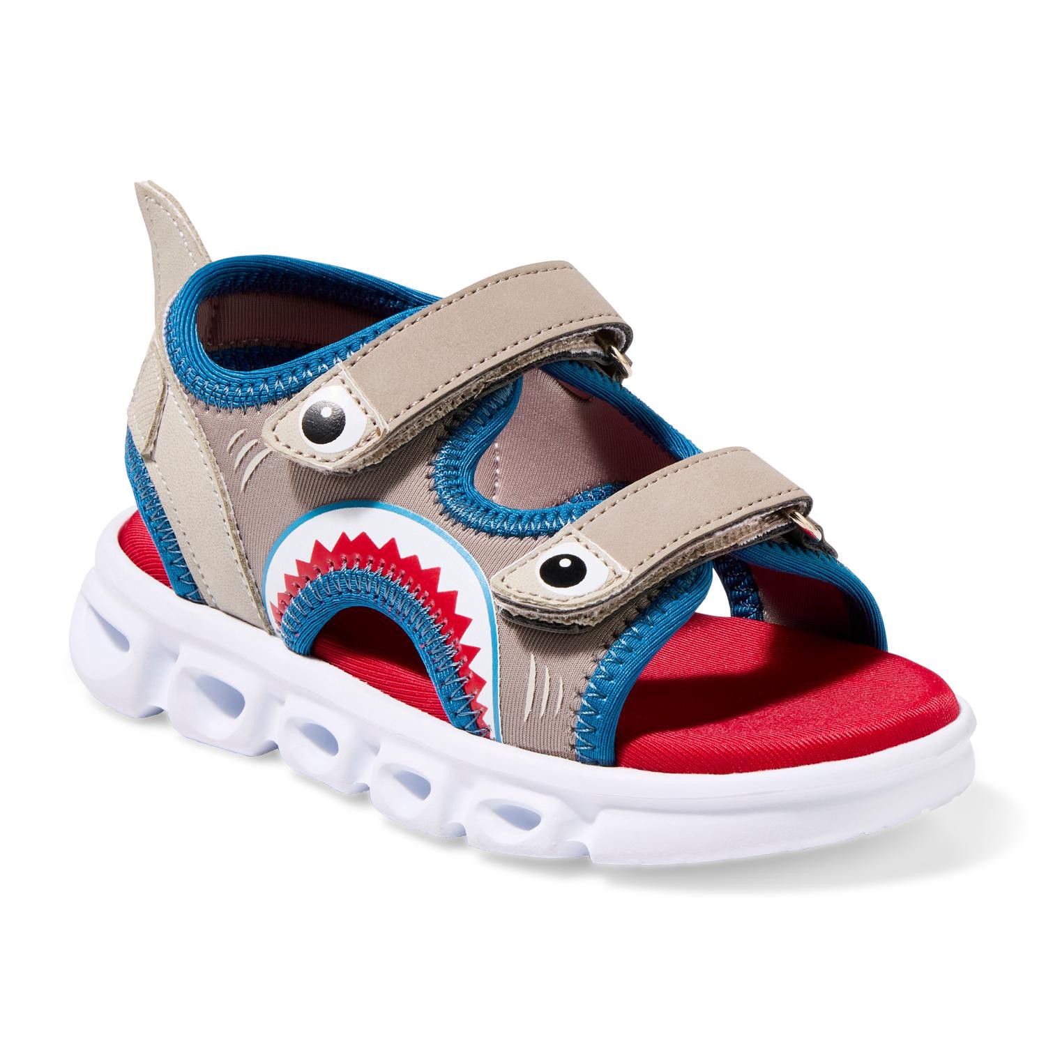 slide 1 of 1, Falls Creek Kids Toddler Boys' Sharker T Sandal, Grey, Size 9, 1 ct