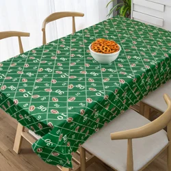 ESSENTIAL M M Essentials Football Field PEVA Tablecloth, 60 in x 84 in