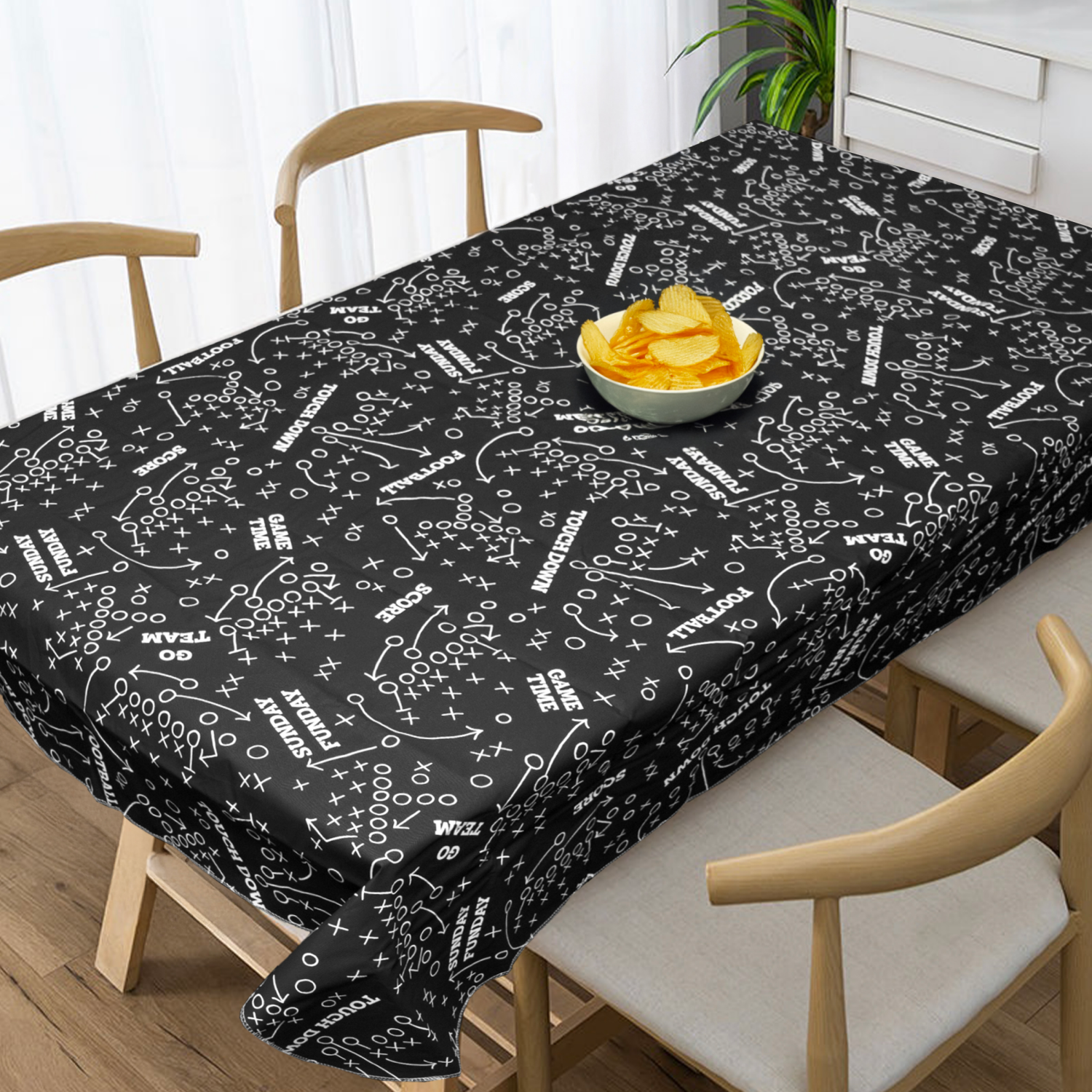 slide 1 of 2, ESSENTIAL M M Essentials Sunday Funday PEVA Tablecloth, 60 in x 84 in, 60 in x 84 in