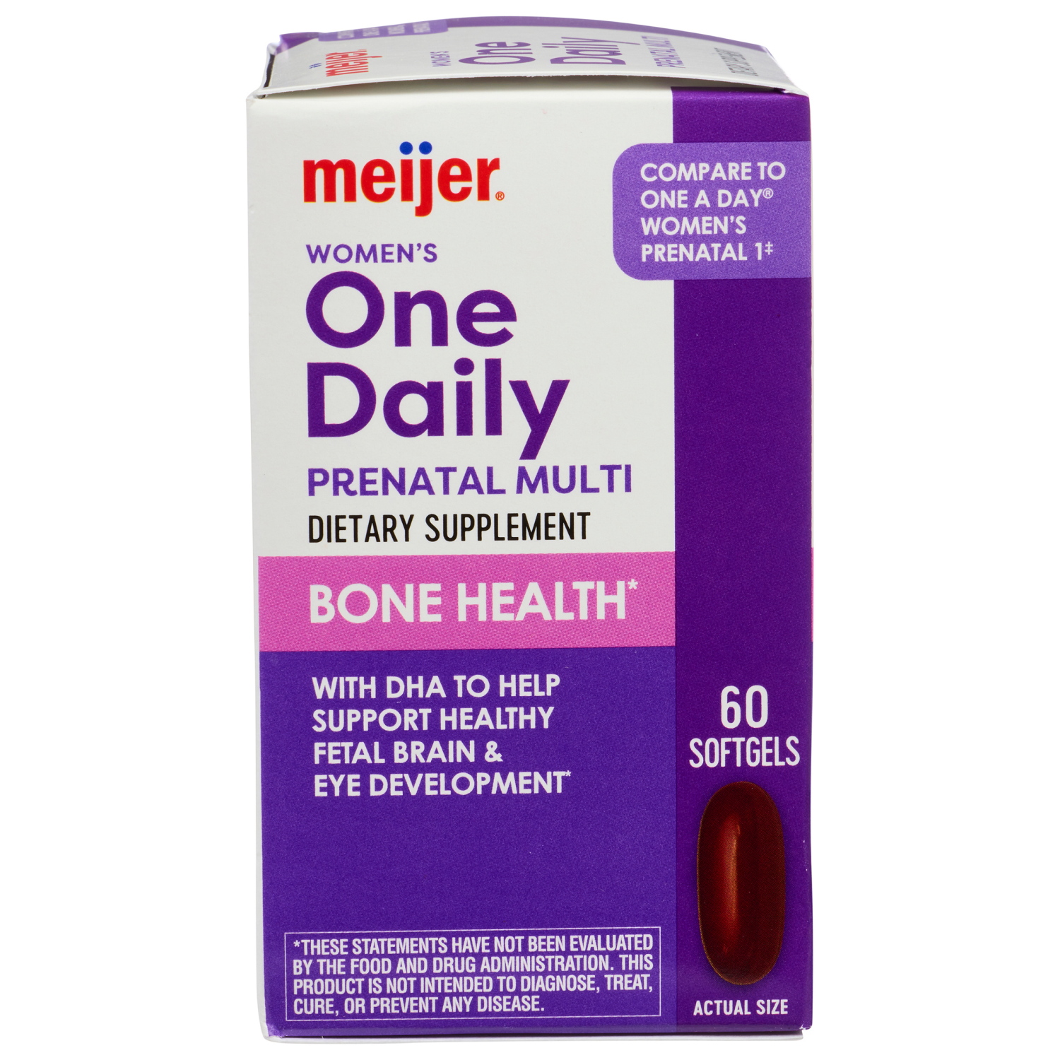 slide 3 of 4, Meijer ONE DAILY PRENATAL MULTI SG 60CT MEJ FC, 60 ct