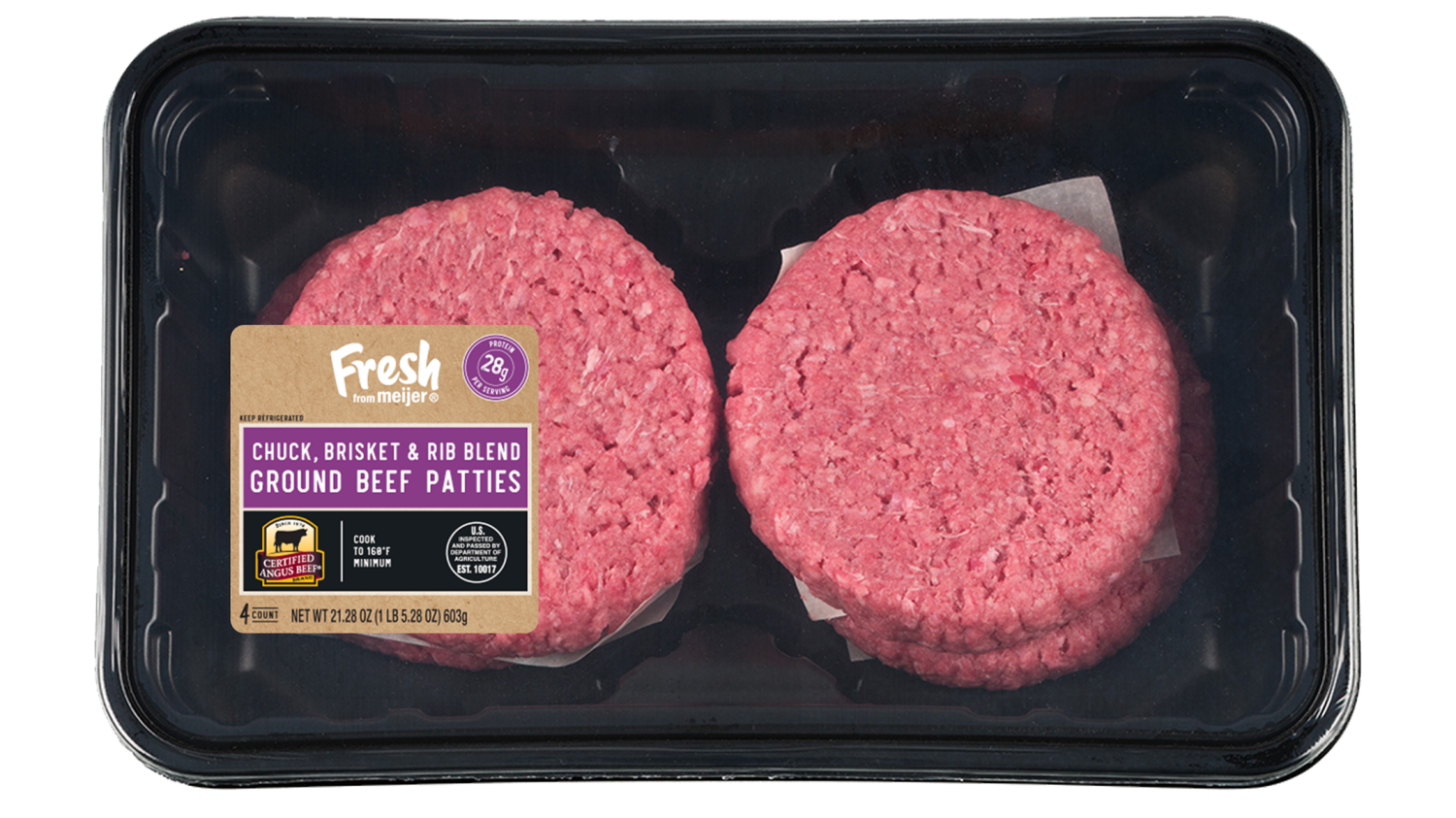slide 1 of 2, Ffm Certified Angus Beef Premium Burger Blend Patties, 4ct 21.28oz, 4 ct, 21.28 oz