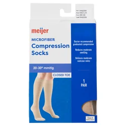 Meijer Microfiber Compression Socks, Beige, Medium, 1 Pr
