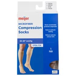 Meijer Microfiber Compression Socks, Beige, Medium, 1 Pr