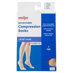 Meijer Microfiber Compression Socks, Beige, Xl, 1 Pr