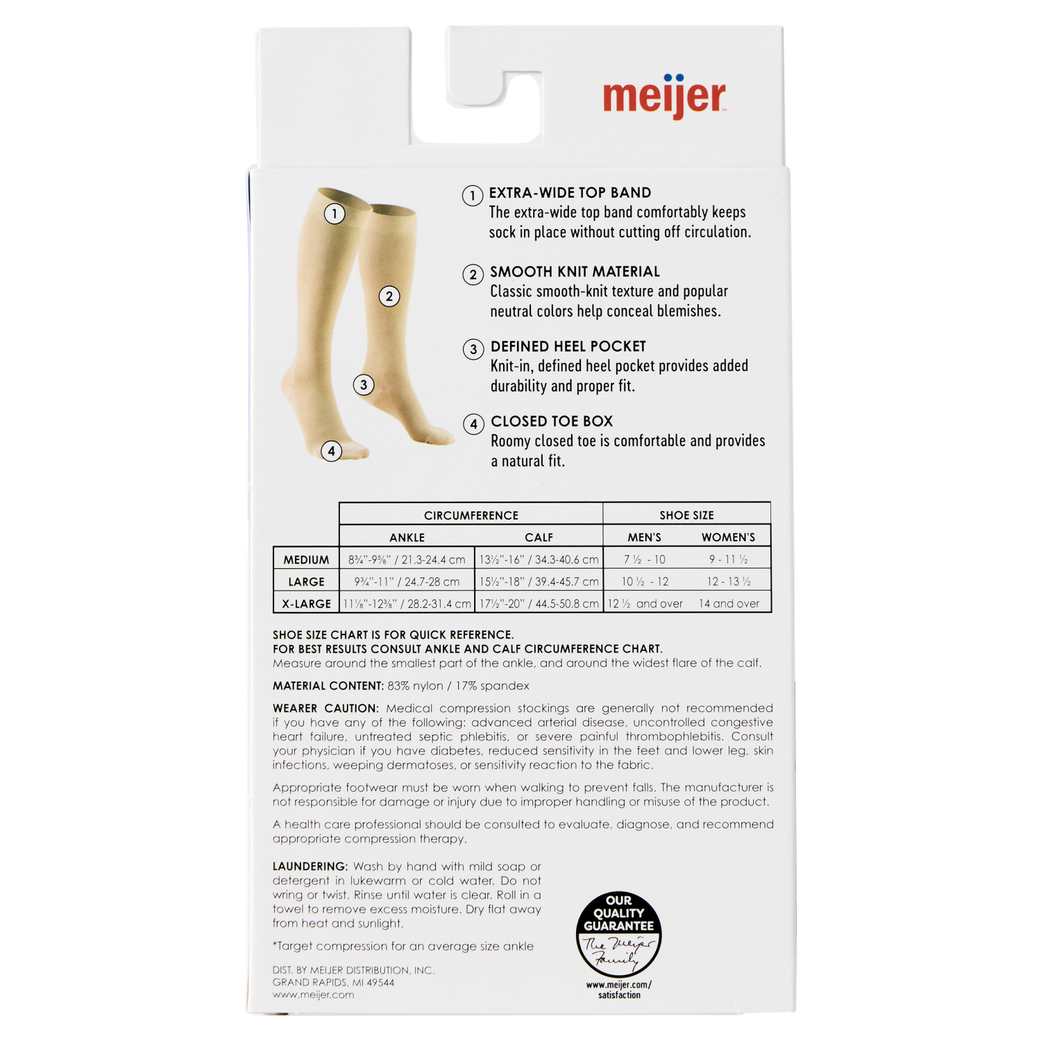 slide 2 of 2, MEIJER MICROFIBER BELOWBGE L 1PR, LG